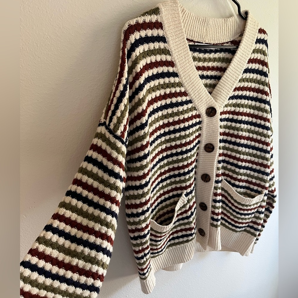Pink Clover Multicolor Striped Cardigan - Picture 3 of 6